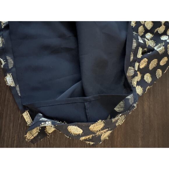 For Love & Lemons Dress Black Gold Metallic Polka Dot Ruffle Party Small - Picture 11 of 12